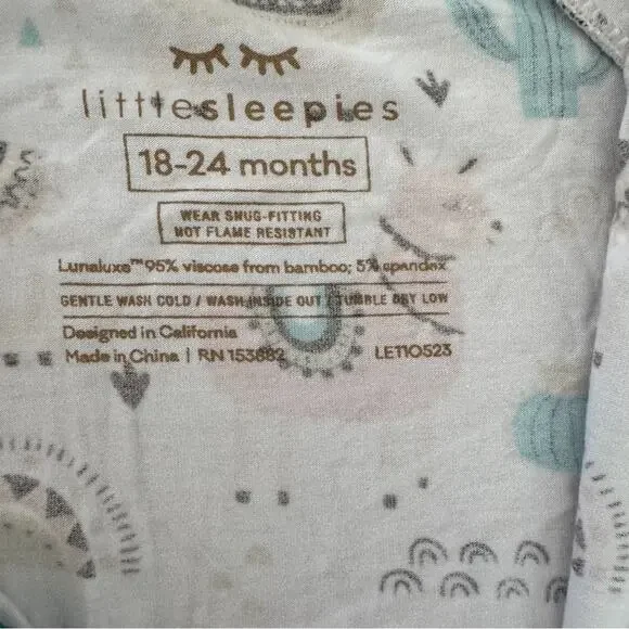 Little Sleepies Llama Love Zippy Pajamas Bamboo Size 18-24 Months - Picture 5 of 7